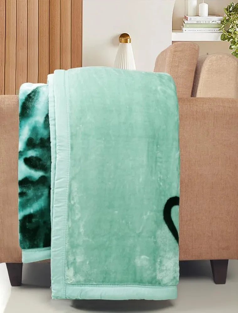 HOMEKART Super Soft Cloudy Printed Single Bed Blanket for Heavy Winter, Single Ply Mink Blanket King Size with 152 x 220 Cm -2.5 Kg | TC - 400