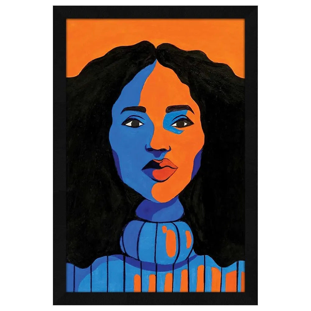 ArtX Paper Acrylic Dual Tone Women Framed Wall Art Painting, Wall Decor For Living Room, Multicolor, Abstract, 12.5 X 18.5 inches, Set of 1