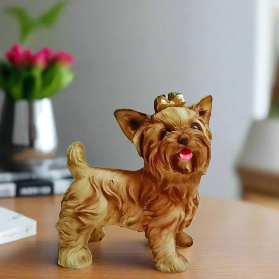 ALILA Pomeranian Dog Showpiece Animal Figurine Sculpture Statue for Table Home Living Room Interior Office Desk Decoration Home Decor, 10 inches