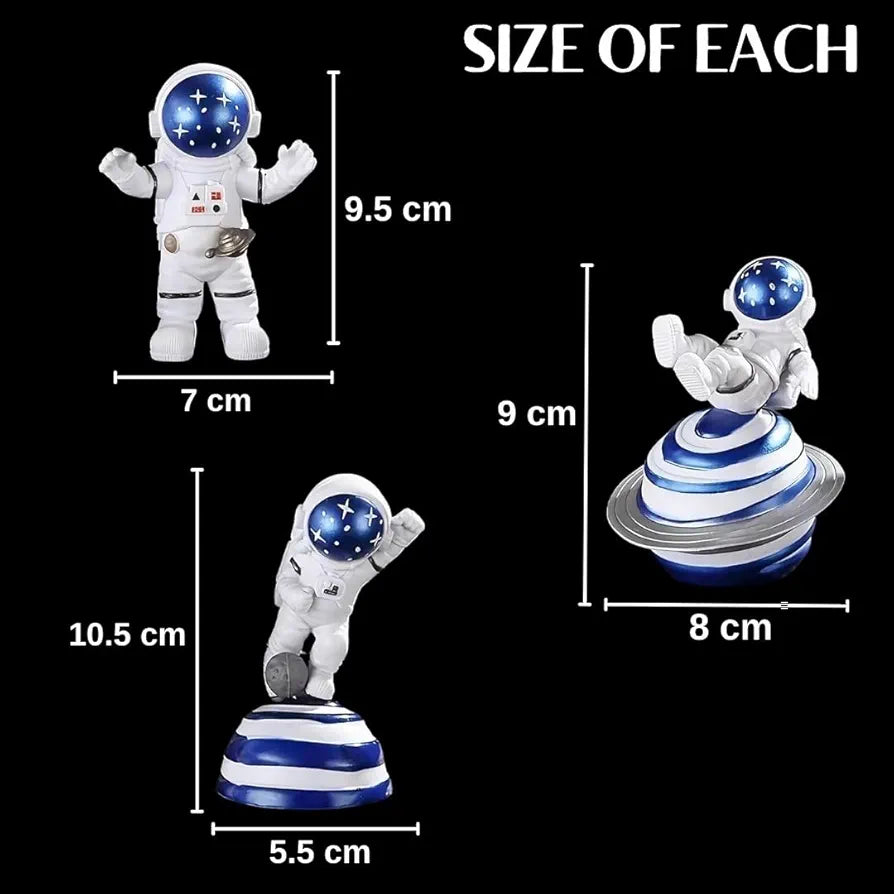 SATYAM KRAFT 3 Pcs Astronaut Figurines | Outer Space-Themed Action Figures | Gift for Him/Her, Mother's Day, Home Decor | PVC Astronaut Showpiece,Table Decoration, Space Gift,Living Room
