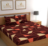 Dreamlet Prime Collections 160tc Pure Cotton Breathable Supersoft Wrinkelfree Double Flat Bedsheet With 2 Pillow Covers | Brown Multi