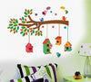 AH Decals Birds in The Cage Vinyl Wall Stickers Multi-Colors -Self-Adhesive Bird House