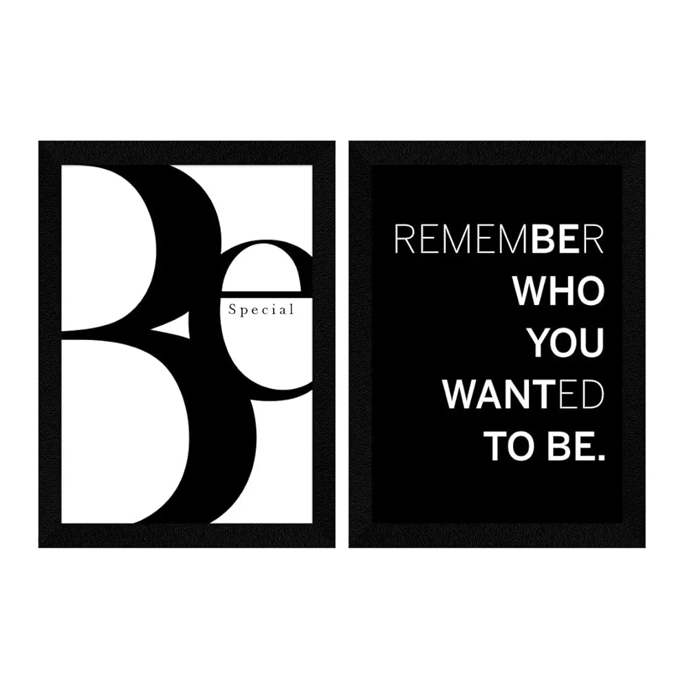 ArtX Paper Be Special Motivational Quotes Wall Frames, Inspiring Quotes For Home, Office and Study Room Decor, Multicolor Framed Posters, A4, Set of 2