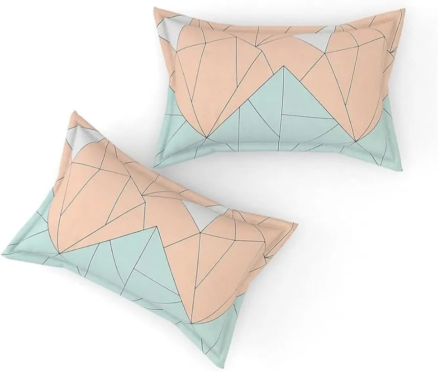 THE HOME STYLE Cotton Feel Glace Cotton Printed King Size Double Bed Bedsheet With 2 Pillow Cover 300 TC_90X100 Inches 