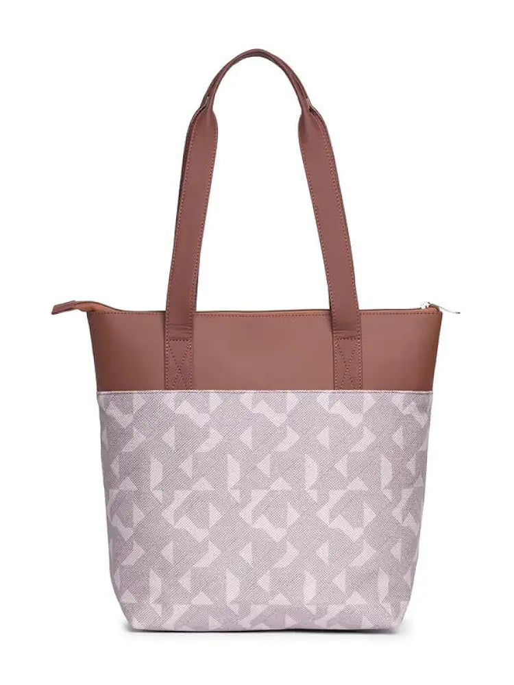 ZOUK Printed Women's Jute Handcrafted Vegan Leather Everyday Tote