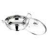 Vinod Stainless Steel Kadhai with Glass Lid - 2.7 Litre, 24cm | Extra Thick, SAS Heavy Bottom | Kadai for Cooking