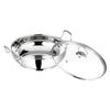 Vinod Stainless Steel Kadhai with Glass Lid - 4 Litre, 26cm | Extra Thick, SAS Heavy Bottom | Kadai for Cooking