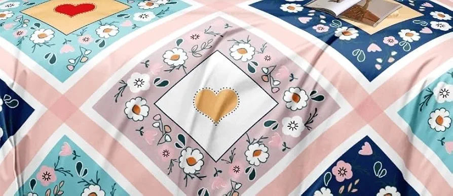 THE HOME STYLE Supersoft Cotton Feel Glace Cotton King Size Printed Flat Double Bedsheet wih 2 Pillow Cover II 400 TC, 90