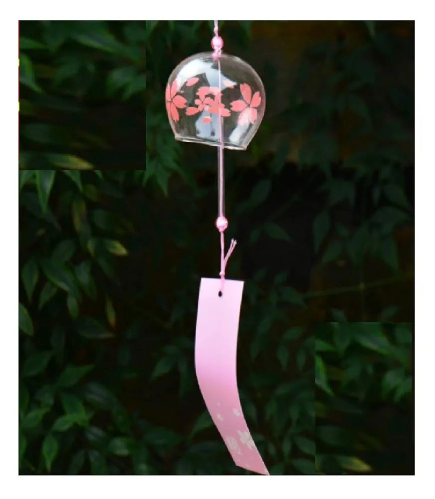 Geekmonkey Edo Japanese Wind Chimes|Wind Bells Cherry Blossom Wind Chimes Handmade Stained Glass Bells - Creative Home Accessories Gifts