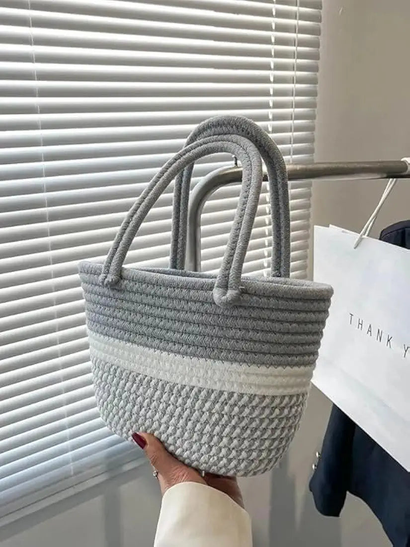 BEAUTIFUL HOMMIESWomen's Stylish Straw & Polyester Tote Handbag for Office, Travel, College, Vacations & Shopping