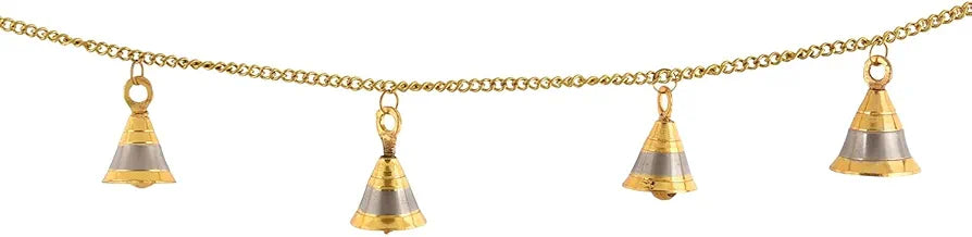 UAPAN Brass Door Hanging Bell with Brass Chain for Bandarwal, Temple Decoration, Mandir, Home Decoration 