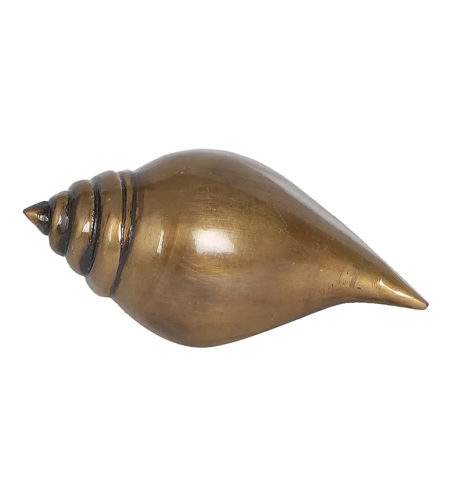 Two Moustaches Brass Decorative Shankh Showpiece, Brass Conch Showpiece