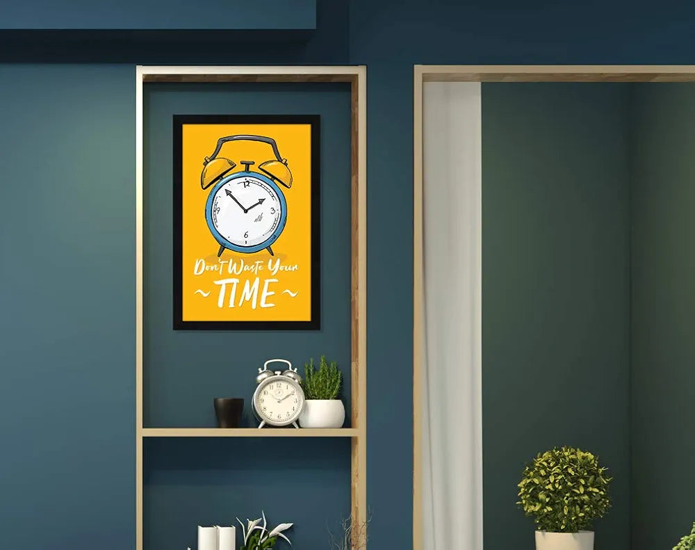 ArtX Paper Motivational Quote Don't Waste Your Time Wall Frame Art Painting, Multicolor, Motivational, 12.5 X 18.5 inches, Set of 1