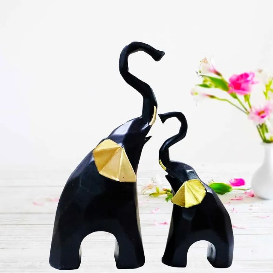 JAIPUR ACE Polyresin Elephant Showpiece Statue and Artifacts for Home Decor, Living Room, Wall Decoration for Gifting, Interiors and Diwali Decoration  