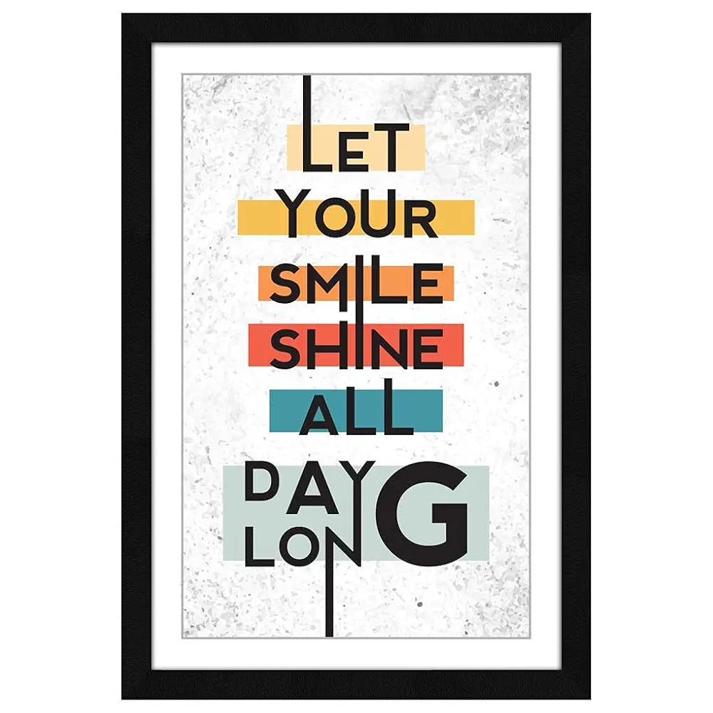 ArtX Paper Motivational Quotes Framed Wall Art Painting, Wall Decor For Living Room, Multicolor, Alphabets, 12.5 X 18.5 inches, Set of 1 