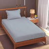 Trance Home Linen Premium 300 TC Pure 100% Cotton Single Size Solid Fitted Bedsheet with 1 Pillow Cover Colour Slate Blue