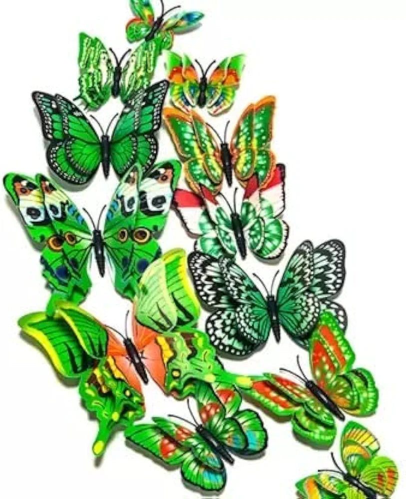 Rangoli Butterfly Wall Stick or Magnet for Home, Office, Kids Room Décor Self Adhesive Removable PVC. Design-14