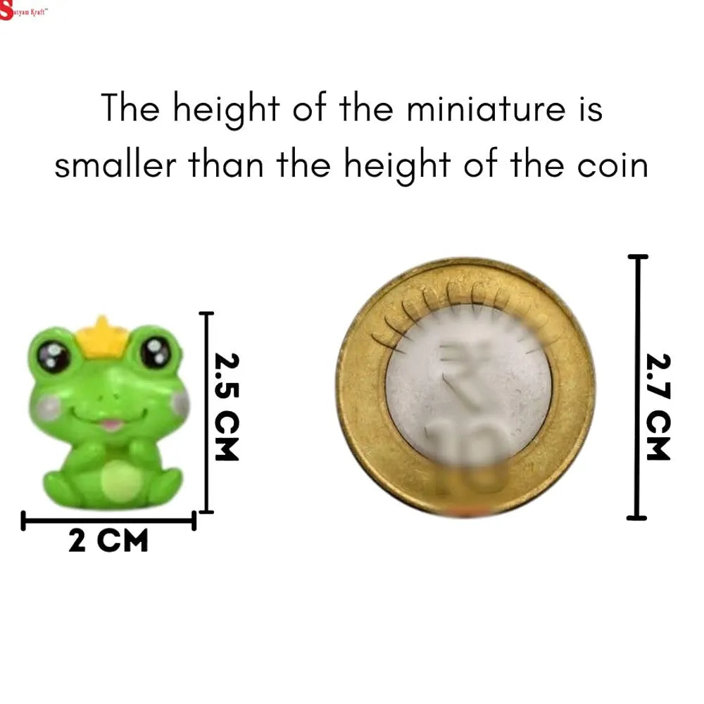 SATYAM KRAFT 1 Set Resin Frog Miniature Figurines | Decorative Showpiece | Gift for Him/Her, Home, Bedroom, Living Room, Office, Table, Car Dashboard | Festive Decor 