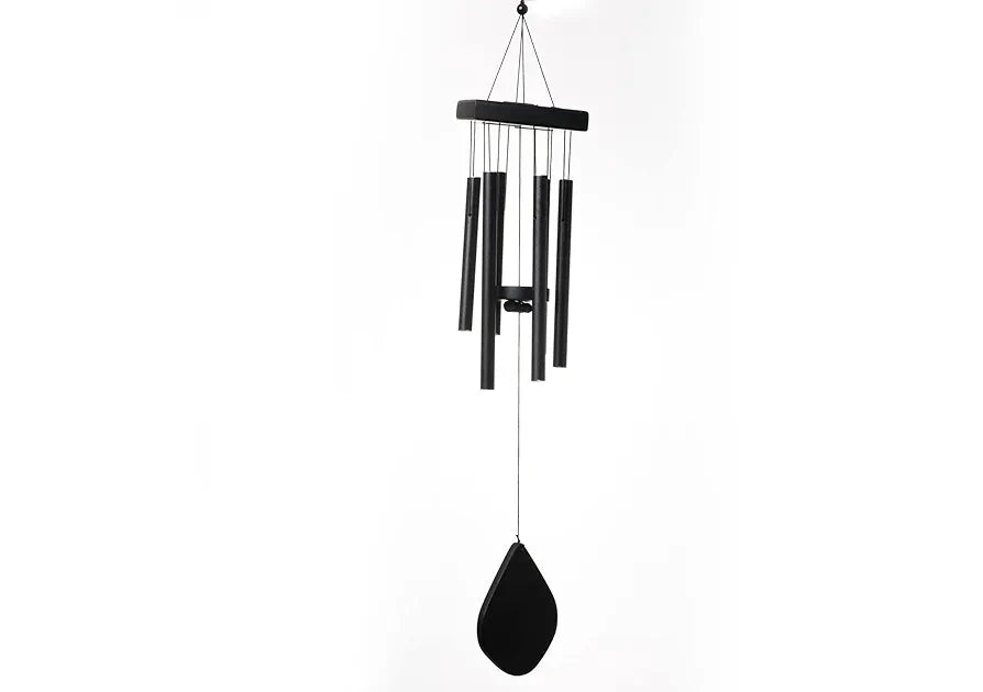 Tej Gifts Feng Shui Metal Wind Chime with 6 Black Pipes for Positive Energy, Decorative Outdoor/Indoor Hanging Bells, Good Luck Chimes for Home/Balcony Decoration 