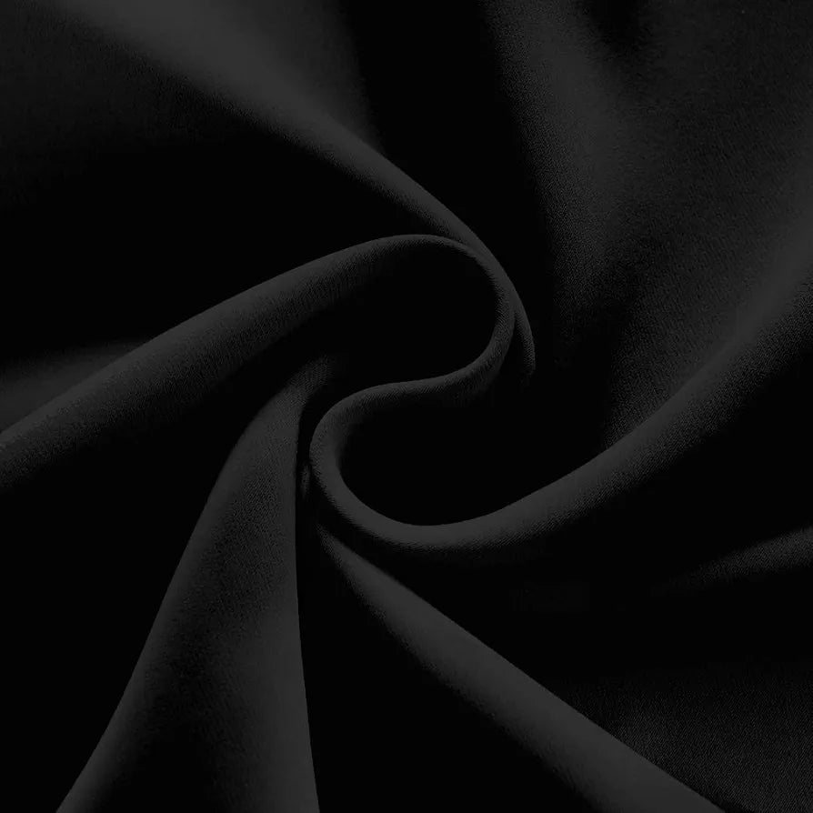 Divine Casa Super Satin Blackout Door Curtains 7 Feet – Pack of 2 | Jet Black | Solid Silky Panels for Full Light Block, Thermal Insulation & Privacy | Eyelet Ready Drapes for Home