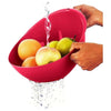 Frenchware 1 Unit Plastic Colander Bowl, Premium-grade Plastic, 100% Food Safe | Dishwasher Safe | Red Colour