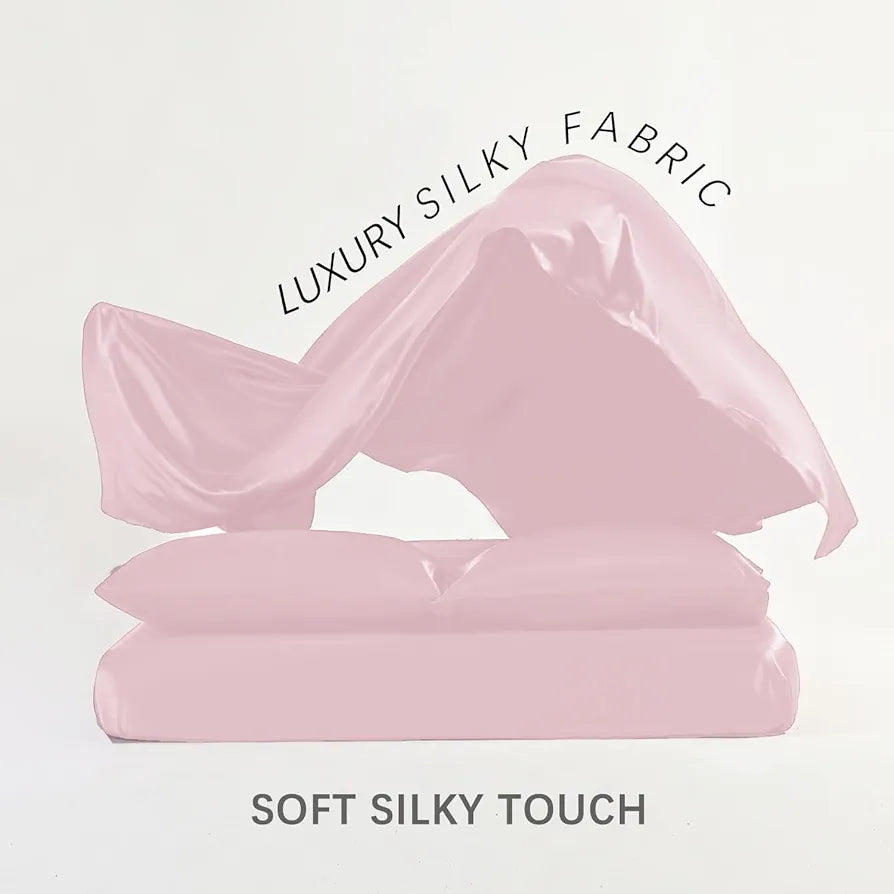 Cloth Fusion Satin Bedsheet for King Size Bed, Perfect for Romantic Night, Excellent Gift for All Celebrations, Set of 1 Satin Sheet 108
