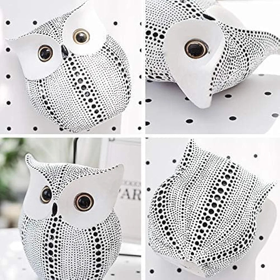 Xtore® Modern Classy Lucky Owl Resin Art Figure Showpiece -