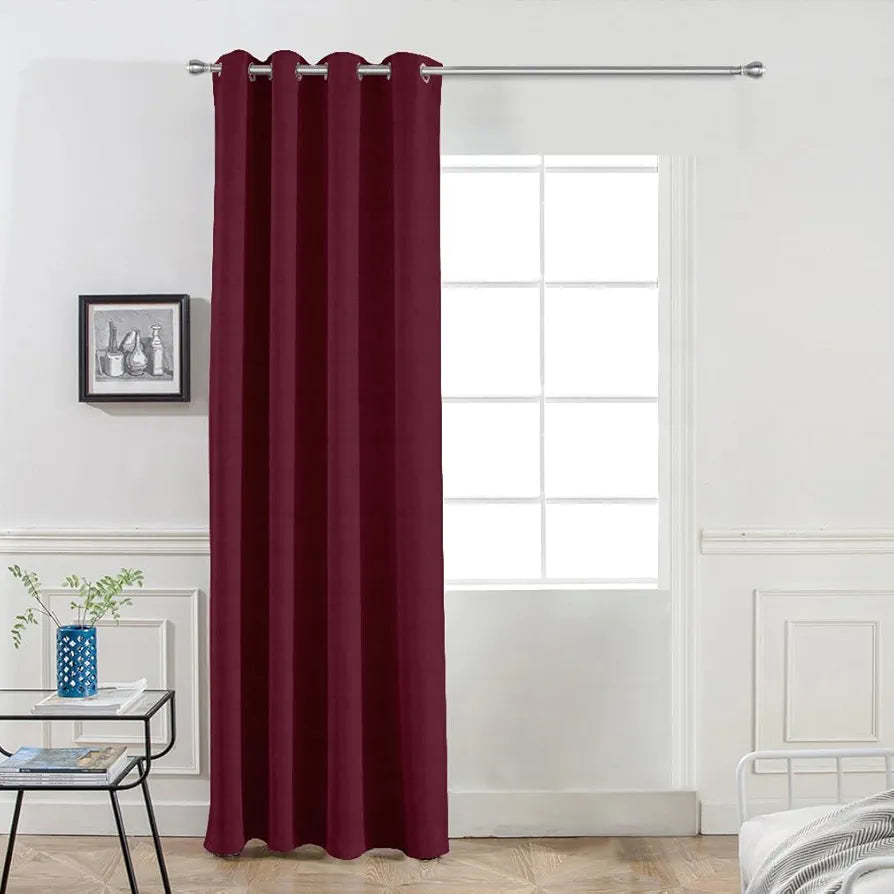 Divine Casa 7 Feet Velvet Blackout Door Curtain | Premium Thermal Insulated | Noise Reducing & Room Darkening Single Panel for Bedroom & Living Room