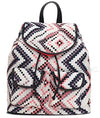 Astrid Multicolor Cotton Girls Backpack With External Pockets In Front Colour Classy Black And White Checkered
