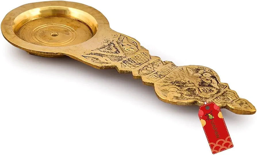 UAPAN Brass Traditional Kapoor Dhoop Arti Puja Karpoora Arthi Holder 