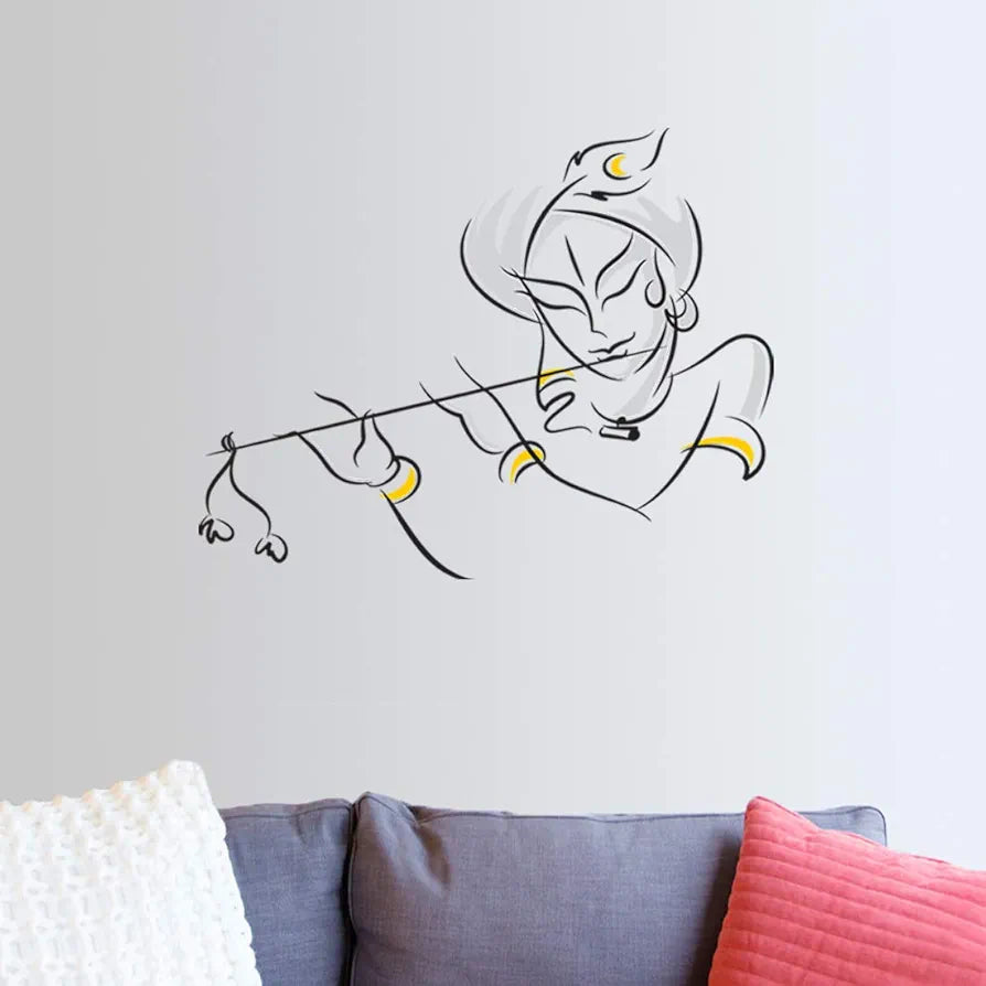 Rangoli White Glossy Vinyl Wall Sticker Premium Self-Adhesive Waterproof Decorative Wall Decal for Bedroom, Living Room, Office & Home Decoration Easy to Apply. Parent-13, Design-2