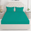 Layers Be Bold Cotton Bedsheet Set for All Seasons Lightweight Moisture Absorbent 140 TC King Size Aqua/Green