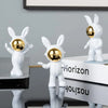Street27 3pcs Cartoon Rabbit Shape Astronaut Figurine Showpiece