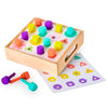 Curious Cub Montessori Shape and Colour Matching Peg Board | Educational Geometric Shape Puzzle | Sensory Learning & Brain Development Toy