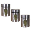 Femora Kitchen Storage Jars Steel Body With See Through Window Jar | 300 Ml | Pack of 3