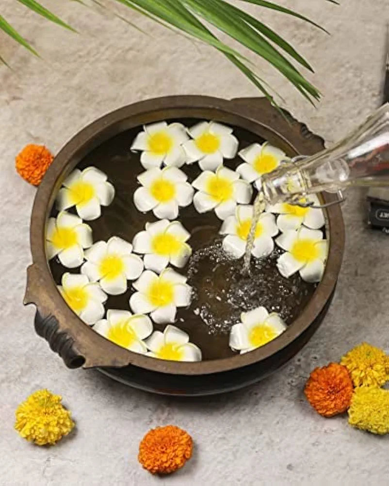 SATYAM KRAFT 48 Pcs Artificial Foam Hawaii Floating Flowers | 6 cm White Lotus for Navratri, Diwali, Karwa Chauth, Durga Puja, Pooja Thali, Urli, Bowl, Home Mandir, Table & Festival Decoration Items