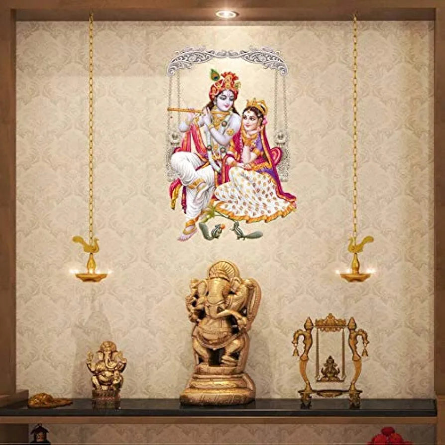 Rangoli Vinyl Wall Sticker Multicolour Vinyl Medium Size Pack of 1 Sticker 50cm or 70cm, Religion