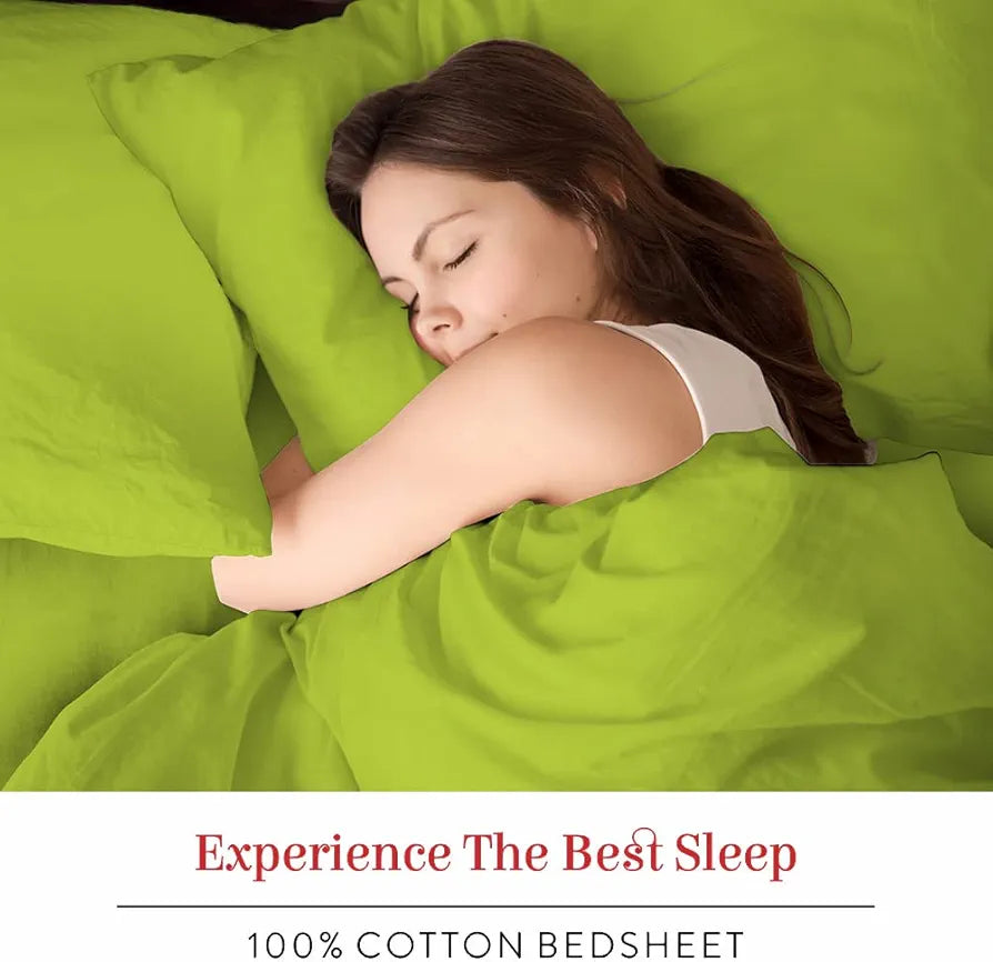 Layers Be Bold 100% Cotton Bedsheet Set for All Seasons - Lightweight, Moisture Absorbent, Machine Washable & Easy to Care - Gift for Housewarming & More - 140 TC - Queen Size 