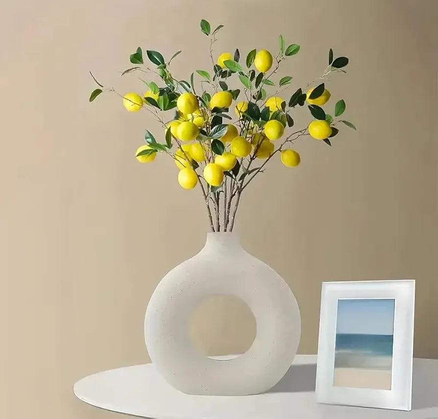 VRB DecTM Pack of 3 Artificial Hibiscus Glabra Fake Plant Flowers for Home, Room,Office | Flowers for Vases | Decoration Items for Living Room  