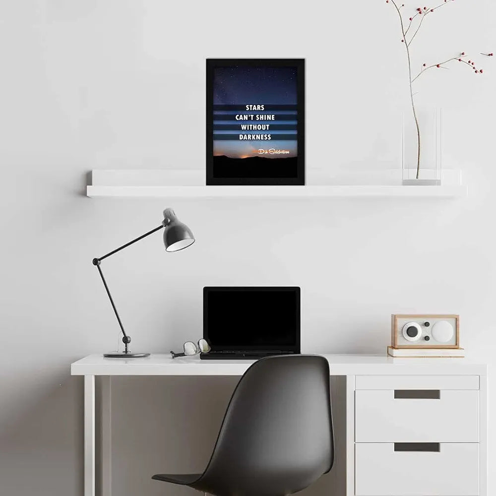 ArtX Motivational Inspirational Quotes, Stars Can't Shine Framed Wall Art Painting, Multicolor, Abstract, 13.5 X 10.5 inches, Set of 1