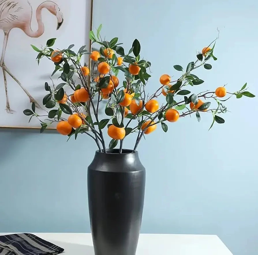 VRB Dec Pack of 6 Artificial Hibiscus Glabra Fake Plant Flowers for Home, Room,Office | Flowers for Vases | Decoration Items for Living Room  