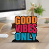 Artvibes Wooden Idols and Figurine Good Vibes Only Positive Quote Table Decor for Office Desk | Home Decor Item