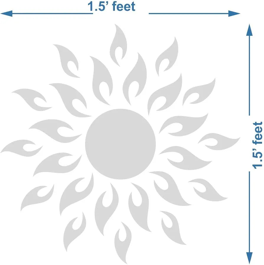 Bikri Kendra - Sun Golden with 24 Square 3D Mirror Acrylic Wall Stickers 