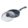 Vinod Black Pearl Plus Hard Anodised Deep Frypan with Glass Lid - 24 cm, 3.25 mm Thickness/Riveted Handle