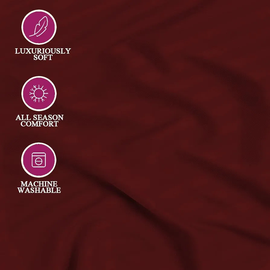 Trance Home Linen 100% Cotton 78x66 inch 200TC Satin Stripe Elastic Fitted Bedsheet | Daily Use Double Bed Fitted Bedspread with 2 Pillow Covers 