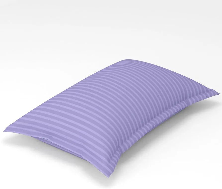 Homefab India 160 TC Stripe Glace Cotton Single BedSheet with 1 Pillow Cover - Purple