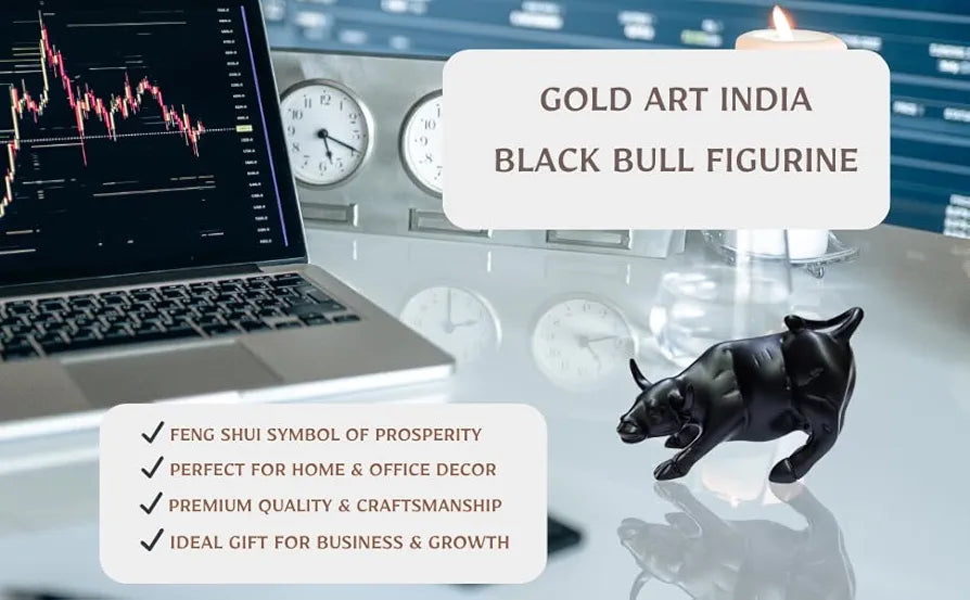 Gold Art India Gold & Silver Plated Vastu & Feng Shui Animals & Birds Set | Luck, Positivity & Wealth | Elephant, Bull, Kamdhenu Cow, Tortoise, Duck, Fish, Horse & More 