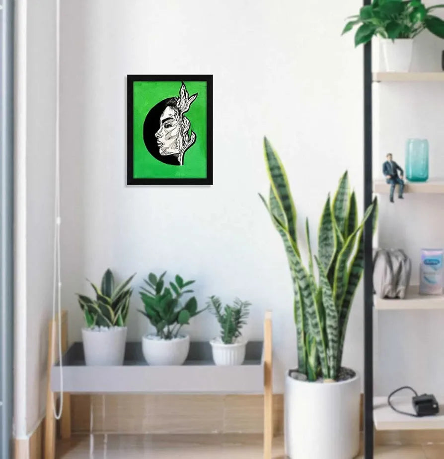 ArtX Paper Pen Art Women Frame Wall Art Painting, Multicolor, Abstract, 10X13 inches, Set of 1