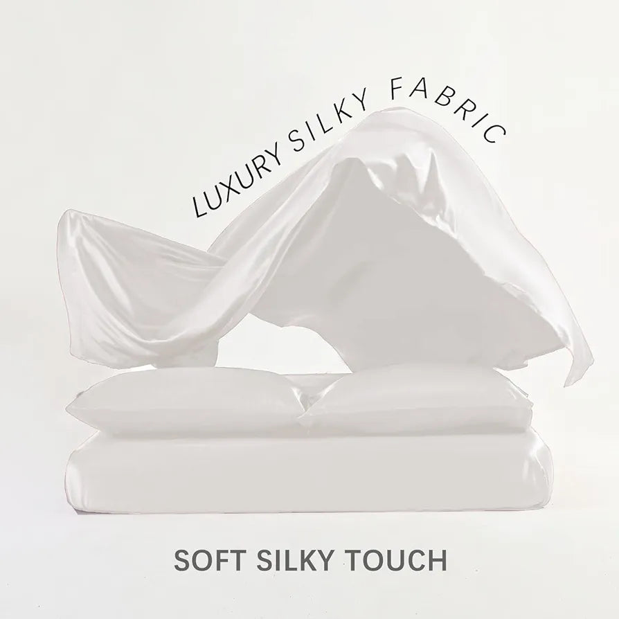 Cloth Fusion Satin Bedsheet for King Size Bed, Perfect for Romantic Night, Excellent Gift for All Celebrations, Set of 1 Satin Sheet 108