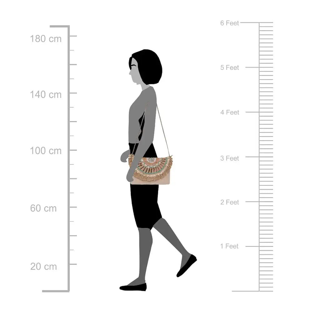 ASTRID Handmade Macrame Flap Over Sling Bag For Girls And Women